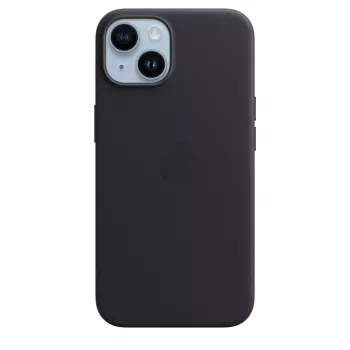Hoes Apple iPhone 14 leren case met MagSafe middernacht zwart