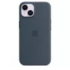 Silicone hoes Apple iPhone 14 MagSafe Storm Blue