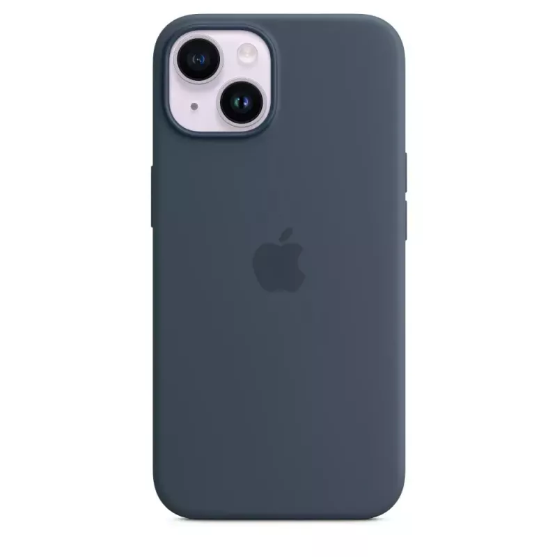 Silicone hoes Apple iPhone 14 MagSafe Storm Blue