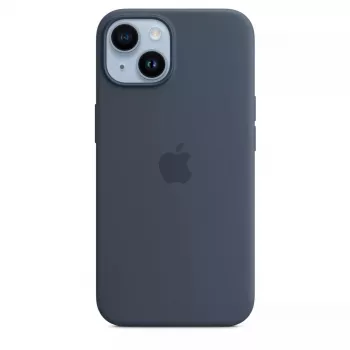 Silicone hoes Apple iPhone 14 MagSafe Storm Blue