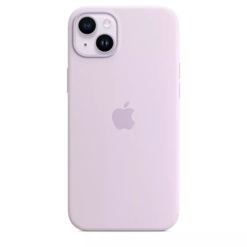 Silicone hoes Apple iPhone 14 Plus MagSafe lila cover