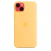 Silicone hoes Apple iPhone 14 Plus MagSafe Sunglow geel