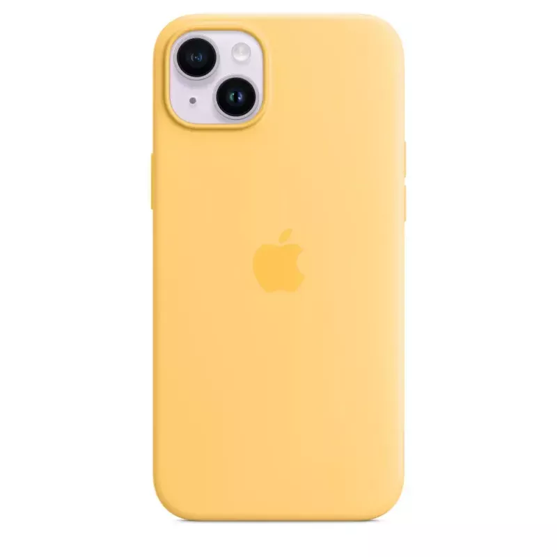 Silicone hoes Apple iPhone 14 Plus MagSafe Sunglow geel