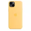 Silicone hoes Apple iPhone 14 Plus MagSafe Sunglow geel
