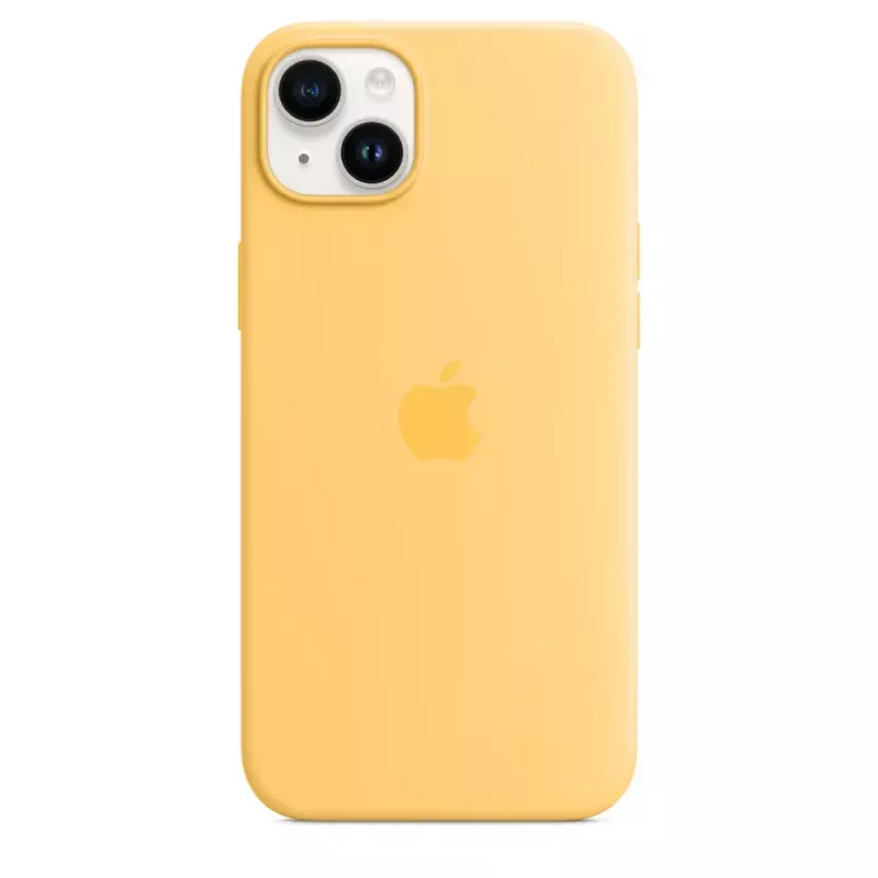 Silicone hoes Apple iPhone 14 Plus MagSafe Sunglow geel