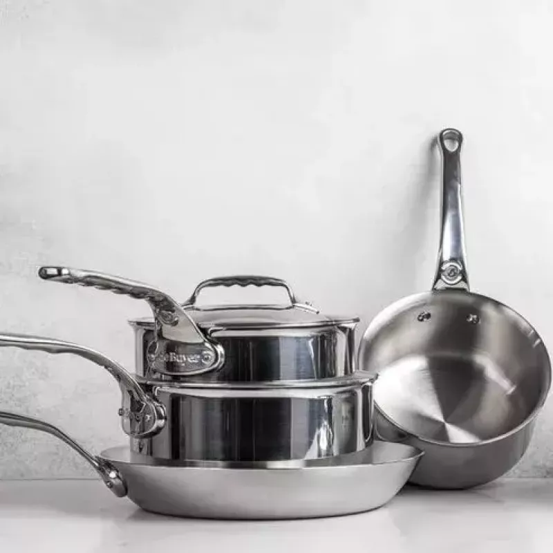 de Buyer Affinity Kookpan met deksel, 28 cm, roestvrij staal
