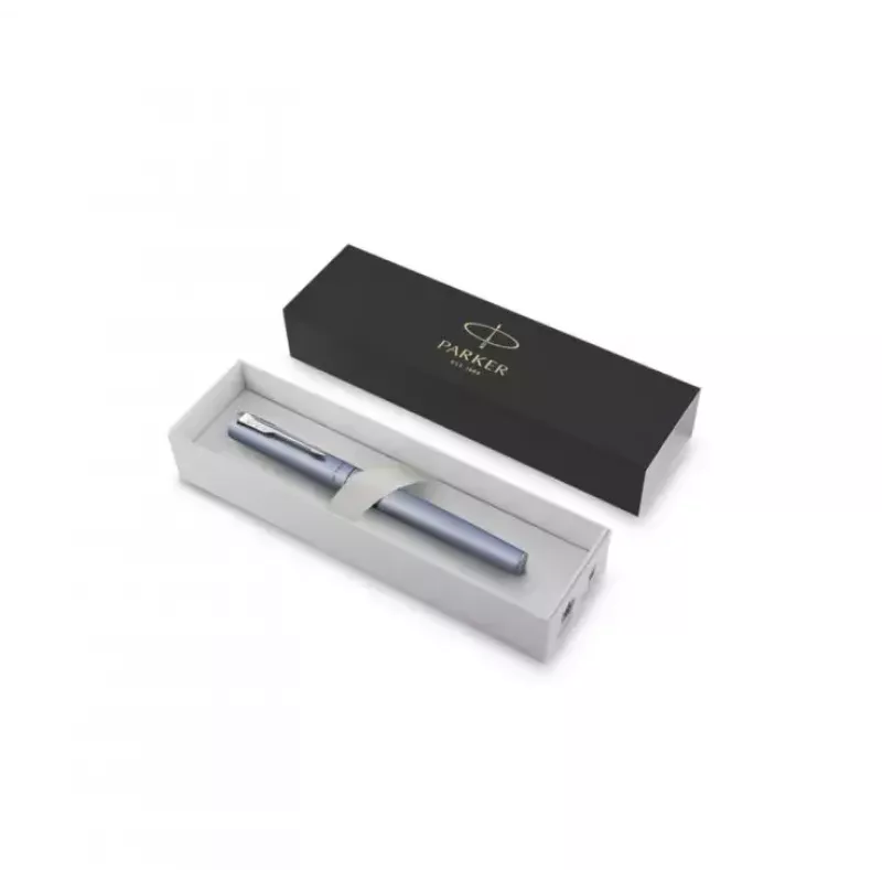 Stickpen Parker Vector XL blauw zilver RVS