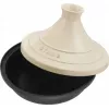 Gietijzeren tajine Staub 20 cm rond crème, model 40509-394