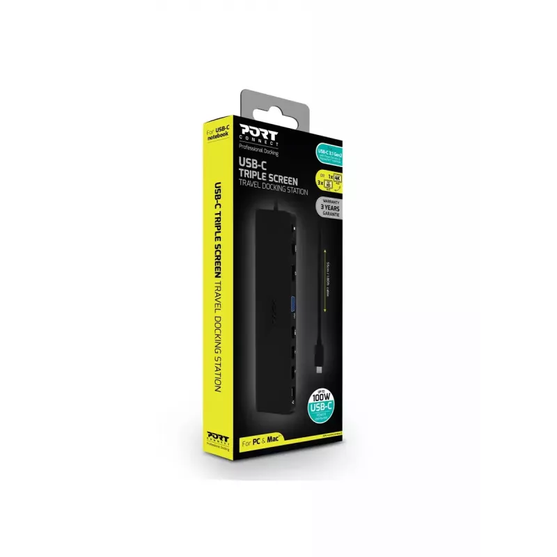 Laptop-dockingstation Port Replicator Port Designs 901906-W USB 3.2 Gen 2 Type-C zwart