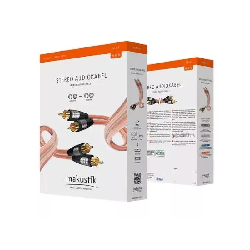 Audiokabel Inakustik 00304107 0,75 m RCA transparant
