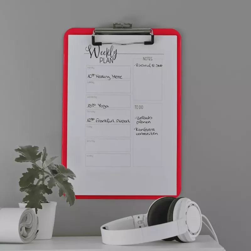 Klembord Leitz WOW A4 metaal rood 80 vel