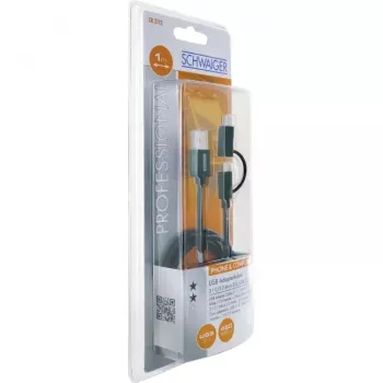 Schwaiger USB-kabel CK 3112 USB 2.0 1m USB A Micro-USB B zwart