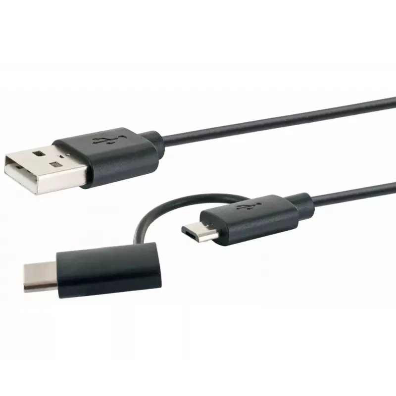 Schwaiger USB-kabel CK 3112 USB 2.0 1m USB A Micro-USB B zwart