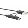 Schwaiger USB-kabel CK 3112 USB 2.0 1m USB A Micro-USB B zwart