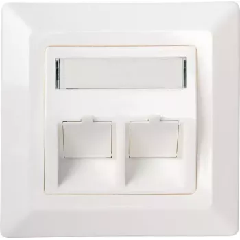Schwaiger NKSD2532 netwerk-aansluitdoos voor 2x Keystone, wit