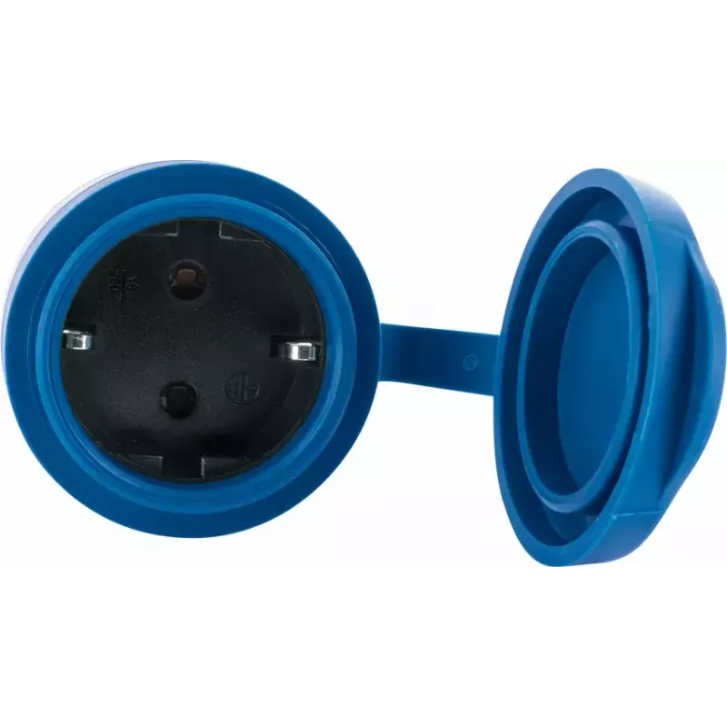 Stopcontact Schwaiger SOAW0044 blauw grijs IP44 230V 16A