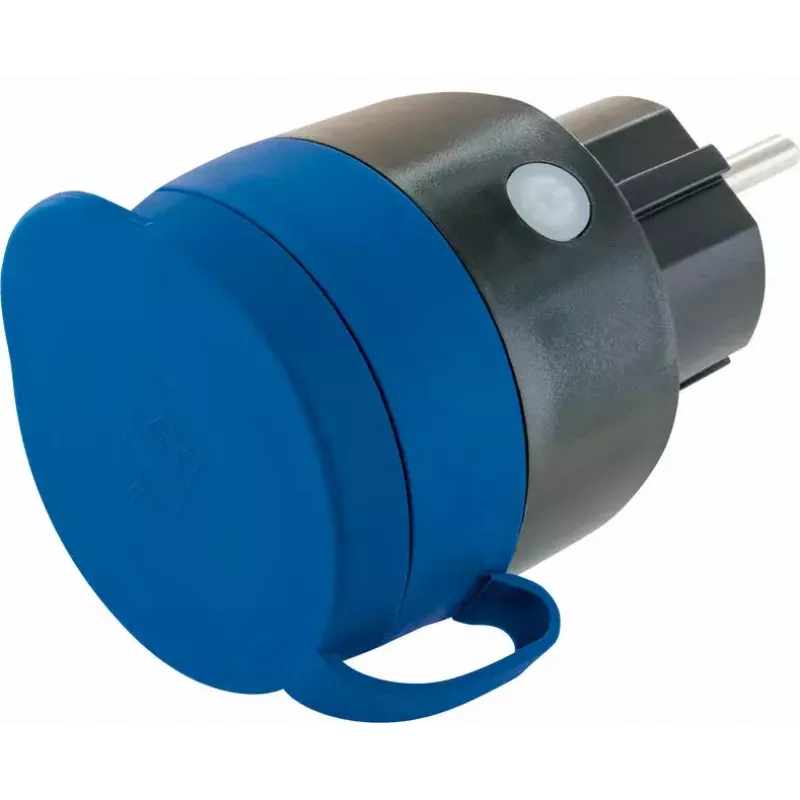 Stopcontact Schwaiger SOAW0044 blauw grijs IP44 230V 16A