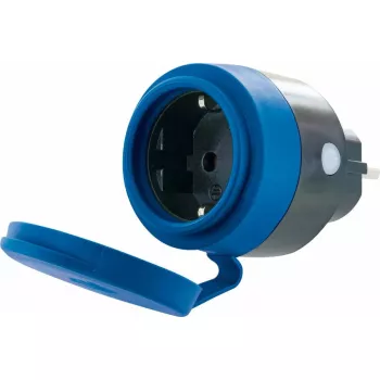 Stopcontact Schwaiger SOAW0044 blauw grijs IP44 230V 16A