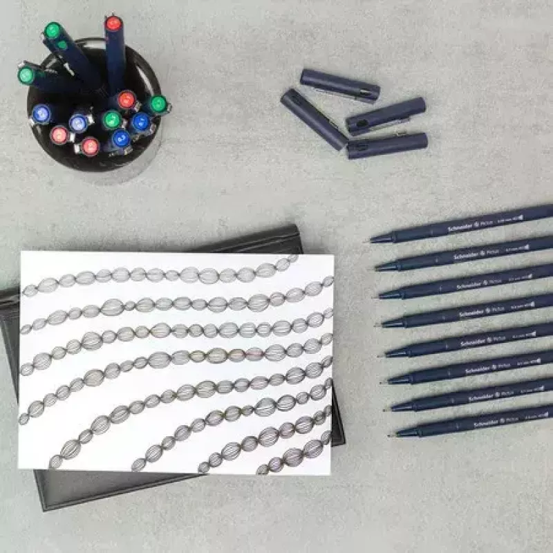 Fineliner Schneider Schreibgeräte Pictus zwart 8 stuks