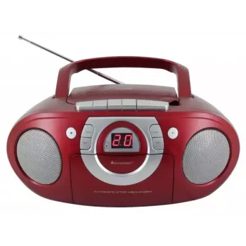 Draagbaar stereosysteem Soundmaster SCD5100RO — CD/radio/USB? (grijs, rood)