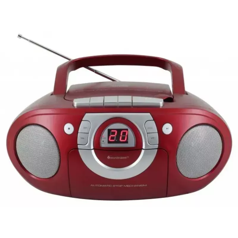 Draagbaar stereosysteem Soundmaster SCD5100RO — CD/radio/USB? (grijs, rood)