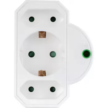 Stopcontactdoos-adapter REV 3-voudig met overspanningsbeveiliging 0020070112, wit