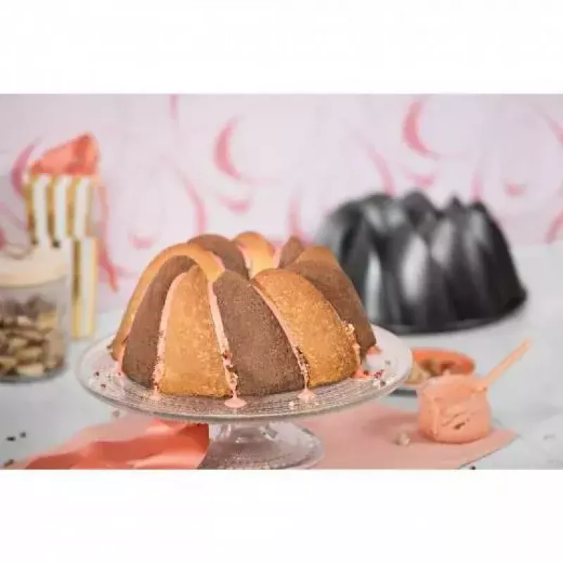 Cakevorm Kaiser 2300646787 rond geribbeld oppervlak 255x257x110 mm