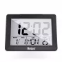 Kwartsklok Mebus 25739 zwart rechthoekig blauwe achtergrondverlichting