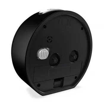 Kwartswekker Mebus 25806 rond zwart wit analoog batterij AA