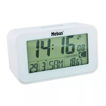 Wekker Mebus 51461 wit LCD-display temperatuurmeting