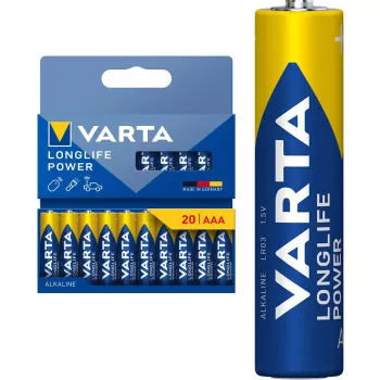 Varta Longlife Power Micro AAA LR03 1,5 V alkalibatterijen, 20 stuks (04903 121 720)