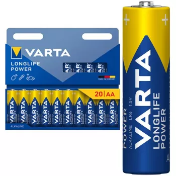 Varta Longlife Power Mignon AA LR6 alkalibatterijen, 20 stuks