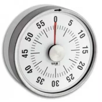 TFA-Dostmann 38.1028.02 Puck analoge keukentimer, wit/zilver