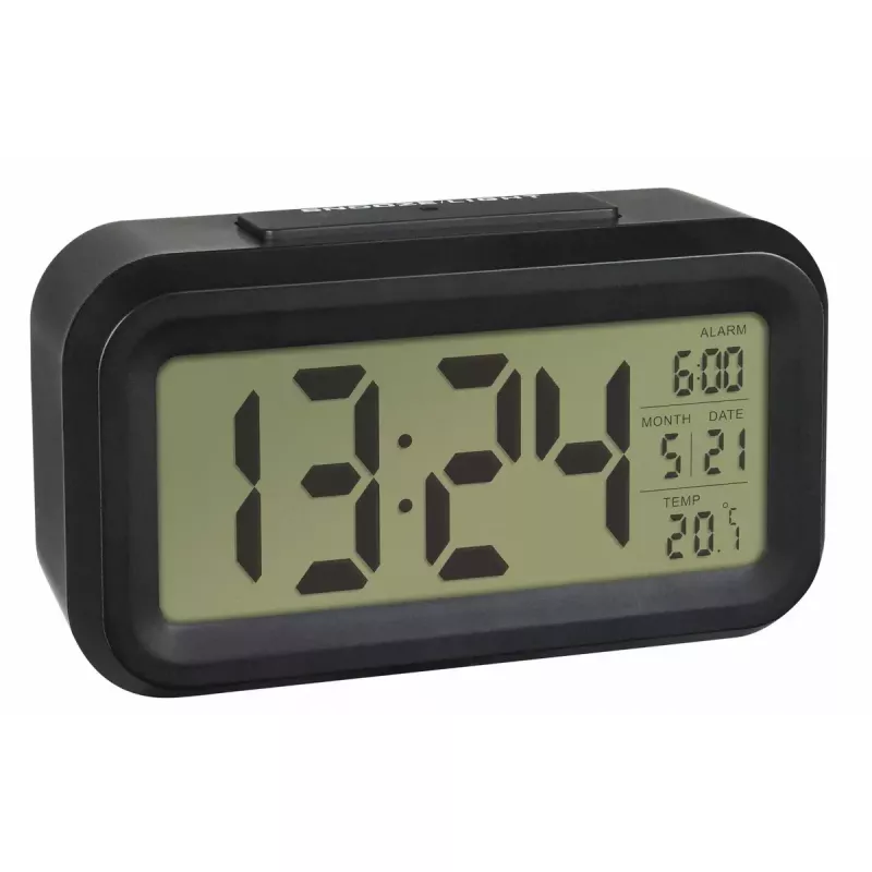 Kwartsklok TFA-Dostmann 60.2018.01 zwart LED-display