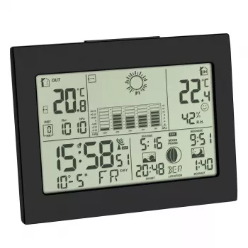 Binnen-/buitenthermometer hygrometer TFA-Dostmann Horizon zwart