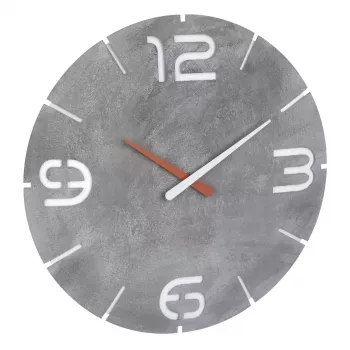 Wandklok TFA-Dostmann CONTOUR rond grijs wit 35 cm