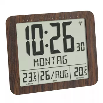 Digitale wekker TFA-Dostmann 60.4518.08 hout LCD 433 MHz