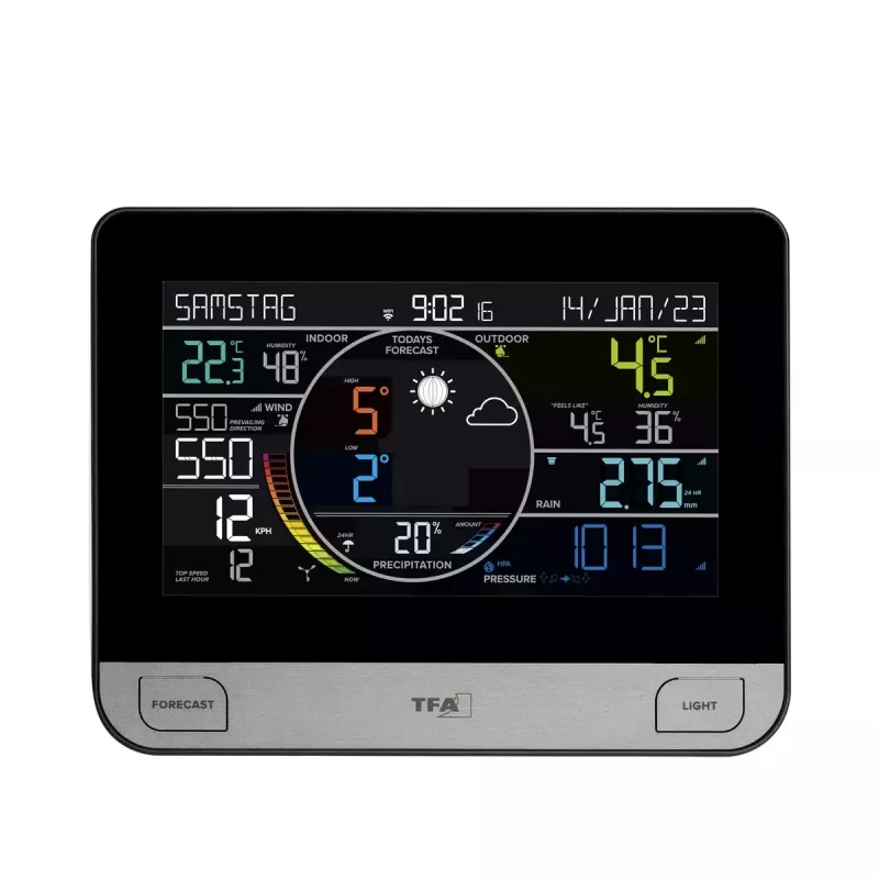 TFA-Dostmann View Pro zwart DC/batterij Wi-Fi anemometer thermometer hygrometer barometer
