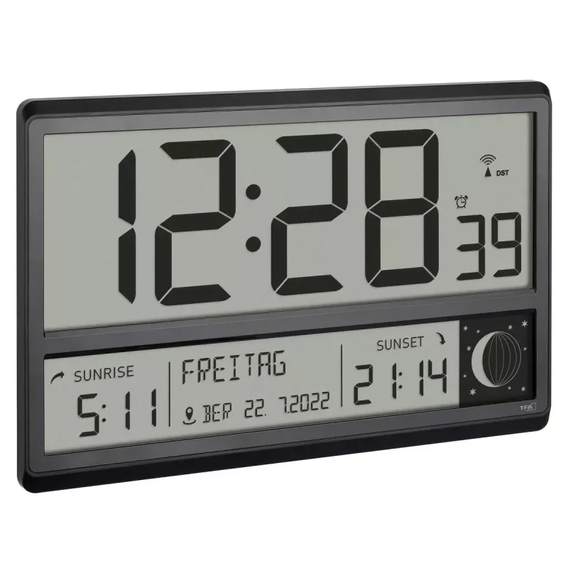 Digitale wekker TFA-Dostmann 60.4524.01 zwart LCD batterijgevoed