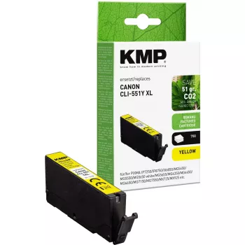 Inktcartridge KMP vervanging voor Canon CLI-551 Y XL – geel, hoge capaciteit