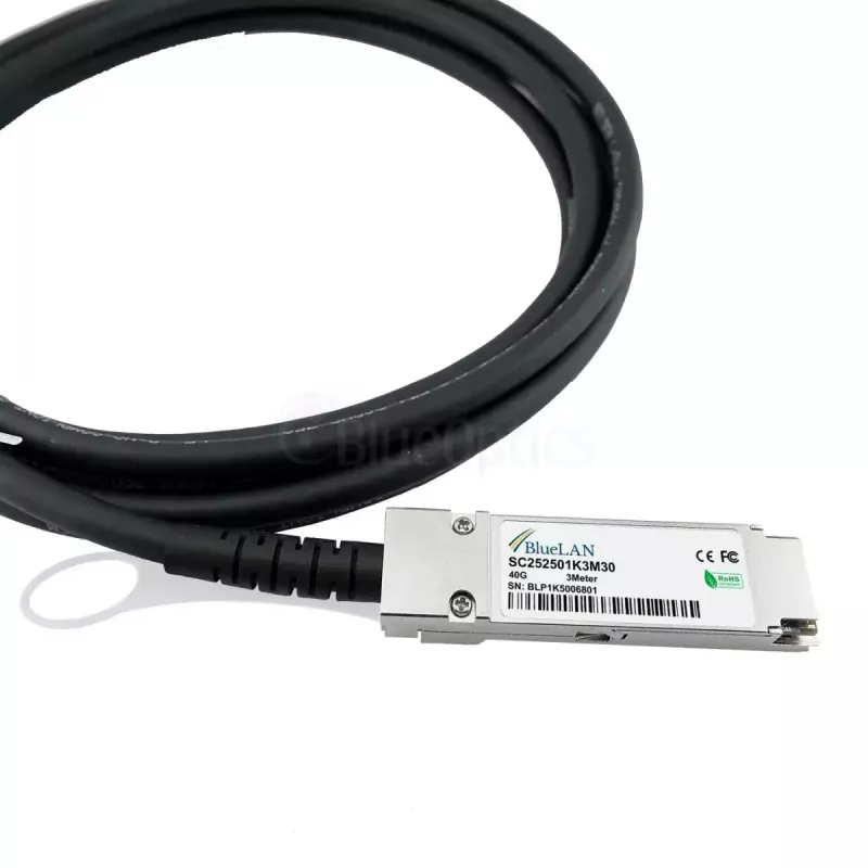 DAC-kabel BlueOptics EQPC40PC030C0100-BL QSFP InfiniBand 3m zwart