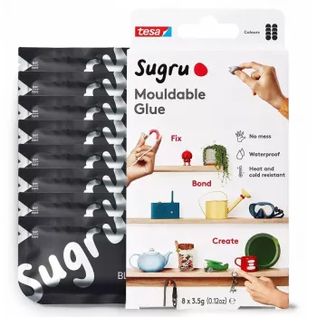 Vormbare kleefmassa Tesa 41286-00000-01 zwart – verpakking met 8 stuks