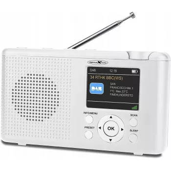 Reflexion TRA23DAB/WH DAB+/FM tafelradio, oplaadbaar, wit