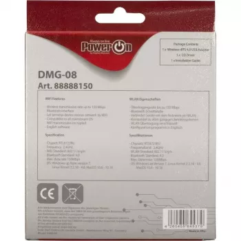 Draadloze adapter Inter-Tech DMG-08 WLAN Bluetooth 150 Mbit/s