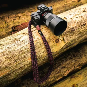 C-ROPE Traveler Paracord camerariem, 100 cm, donkerbruin