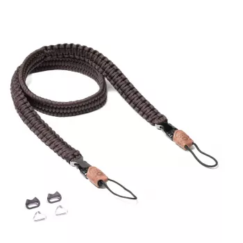 C-ROPE Traveler Paracord camerariem, 100 cm, donkerbruin