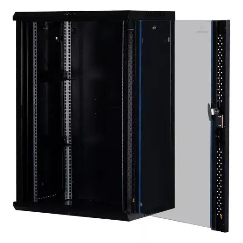 Wandgemonteerde kast Rockstable RS19-6418 18U 19 inch veiligheidsglas