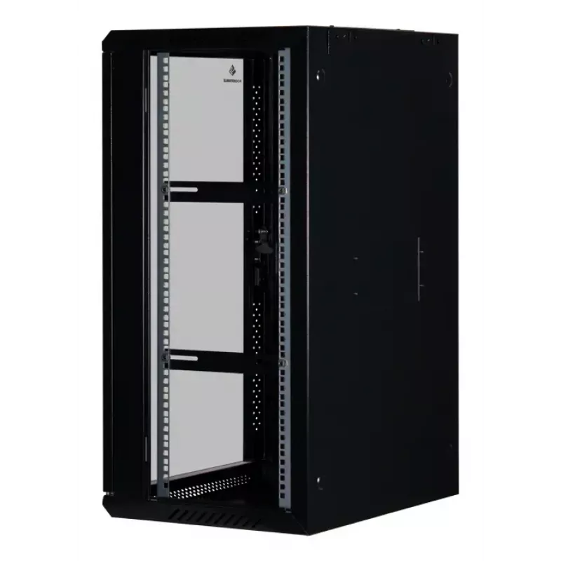 Wandgemonteerde kast Rockstable RS19-6418 18U 19 inch veiligheidsglas