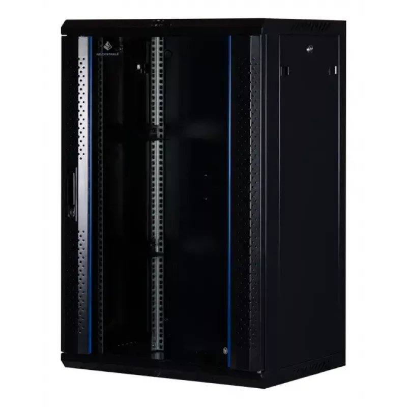 Wandgemonteerde kast Rockstable RS19-6418 18U 19 inch veiligheidsglas