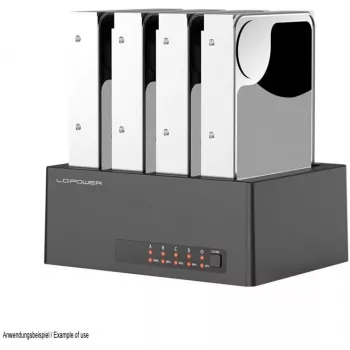 HDD-dockingstation LC-Power LC-DOCK-U3-4B-V2 met USB 3.0 en multi-bay-ondersteuning
